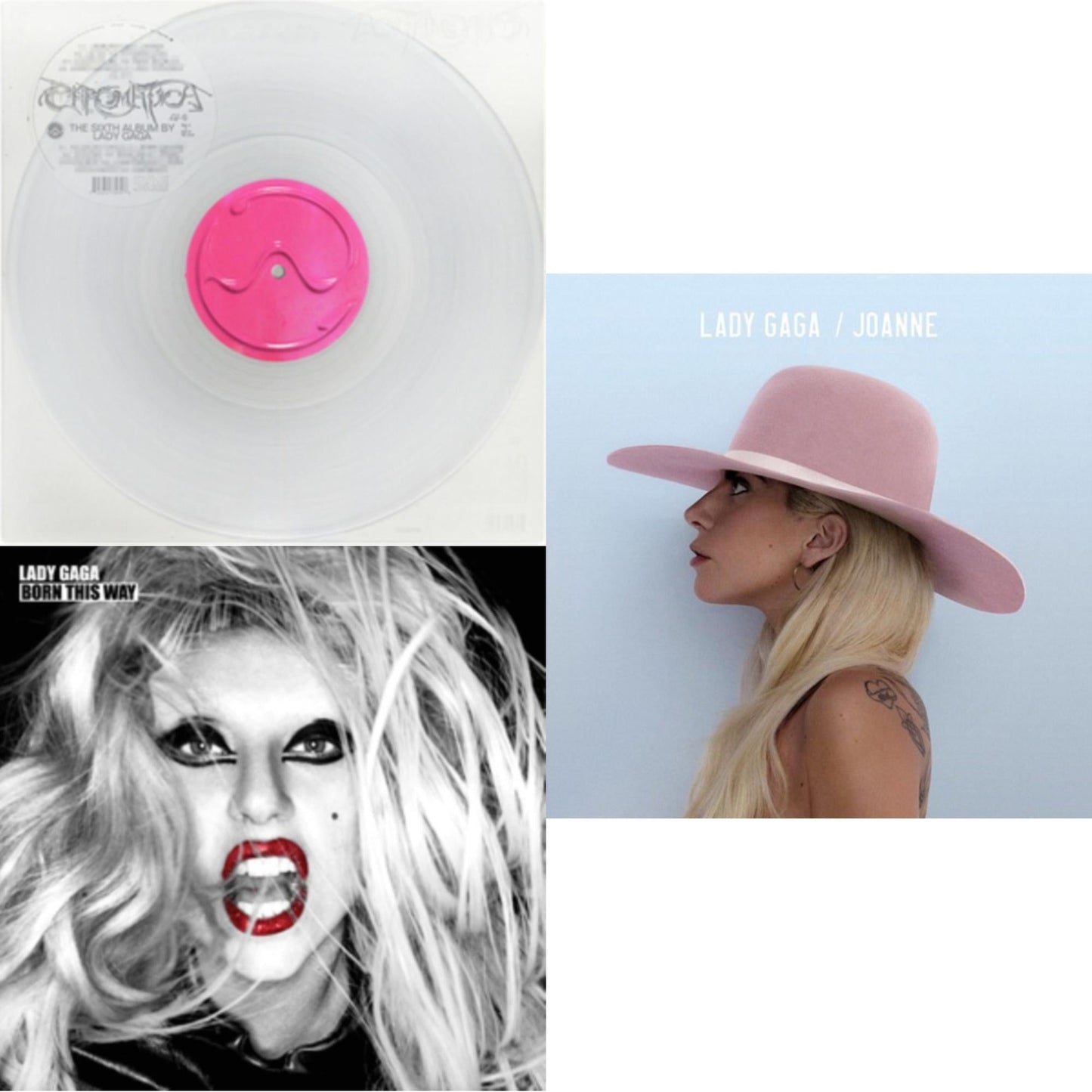 Chromatica (Milky Clear LP Vinyl) & Born This Way & Joanne