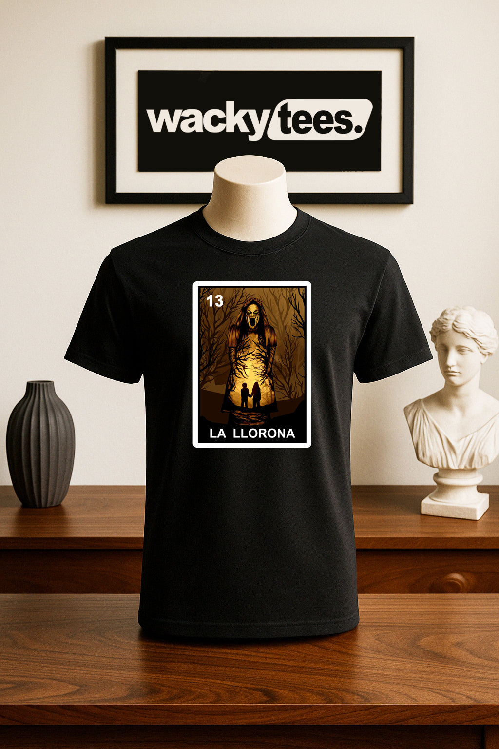 La Llorona The Wailer Halloween 1 Loteria Mexican Bingo Graphic Tee Shirt