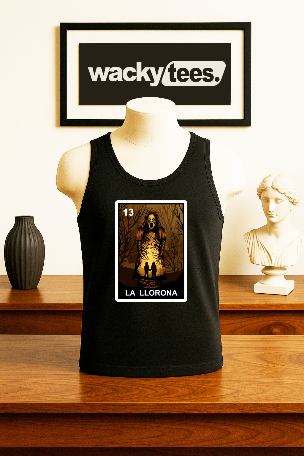 La Llorona The Wailer Halloween 1 Loteria Mexican Bingo Graphic Tee Shirt