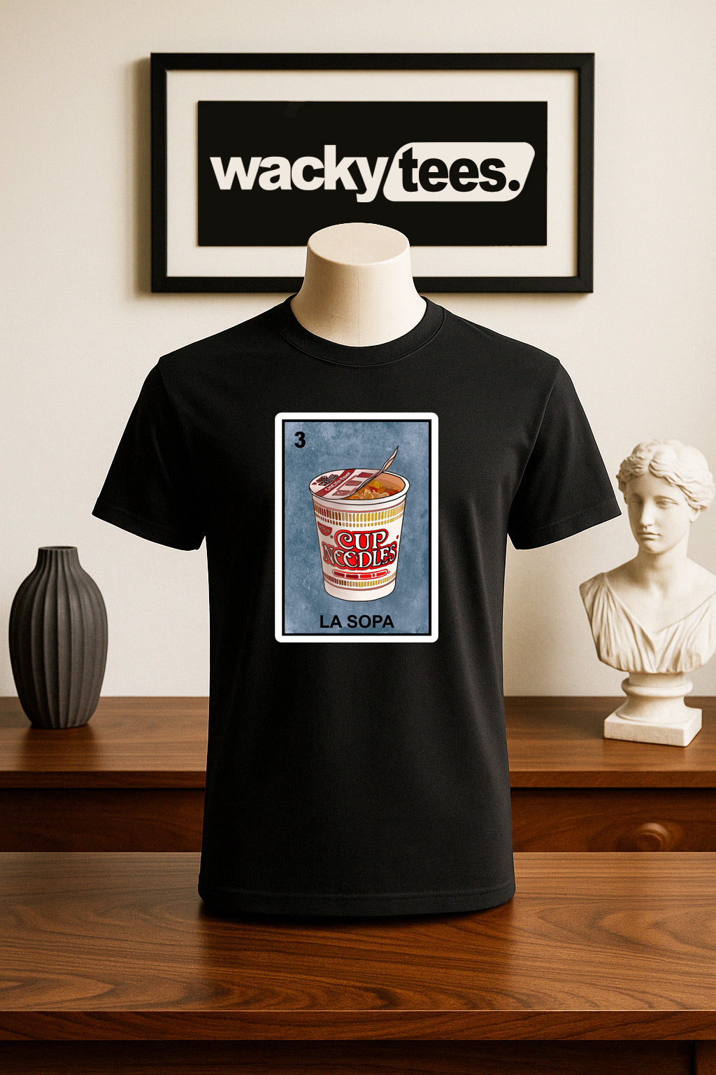 La Sopa Cup Noodles Loteria The Soup Mexican Bingo Graphic Tee Shirt