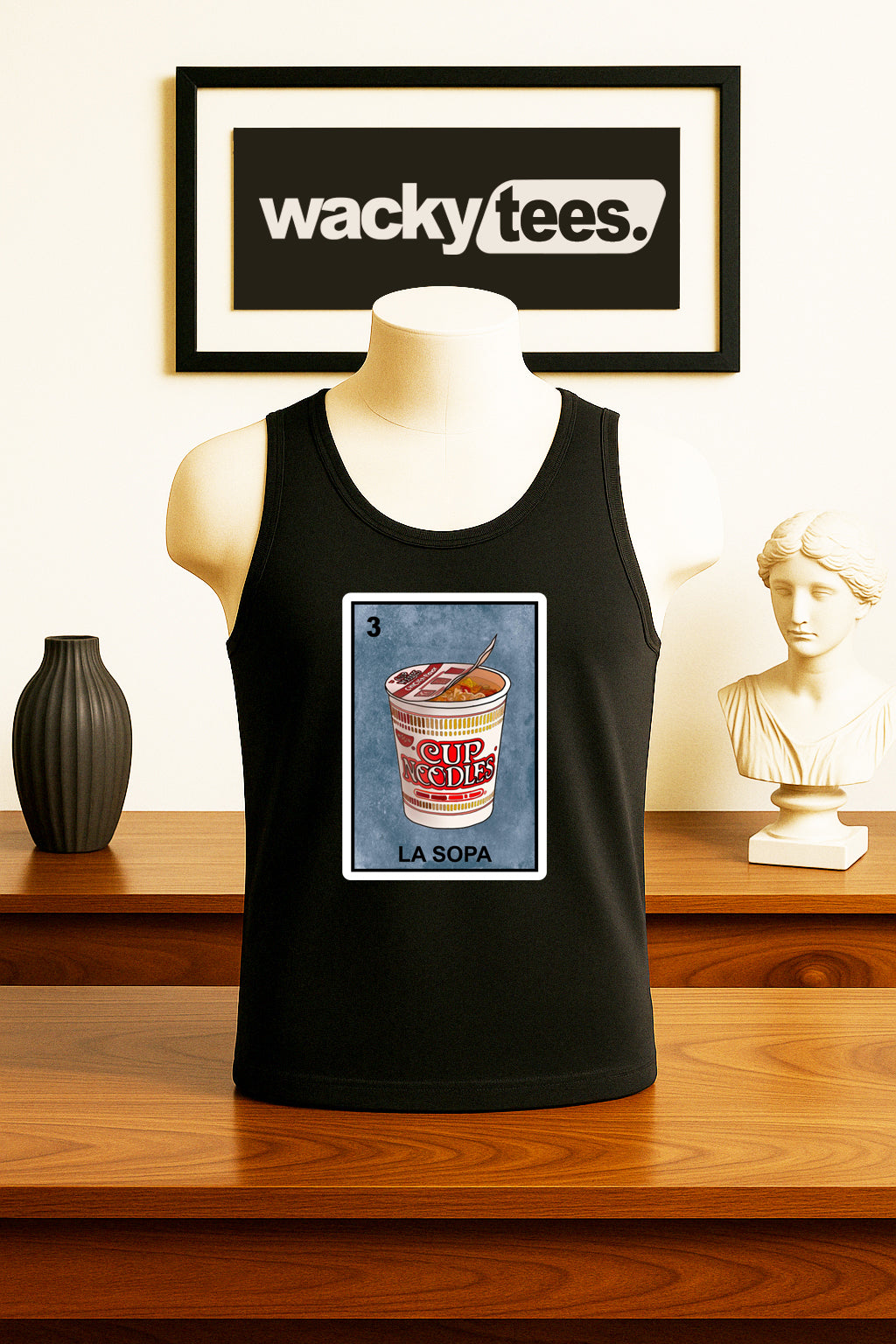 La Sopa Cup Noodles Loteria The Soup Mexican Bingo Graphic Tee Shirt