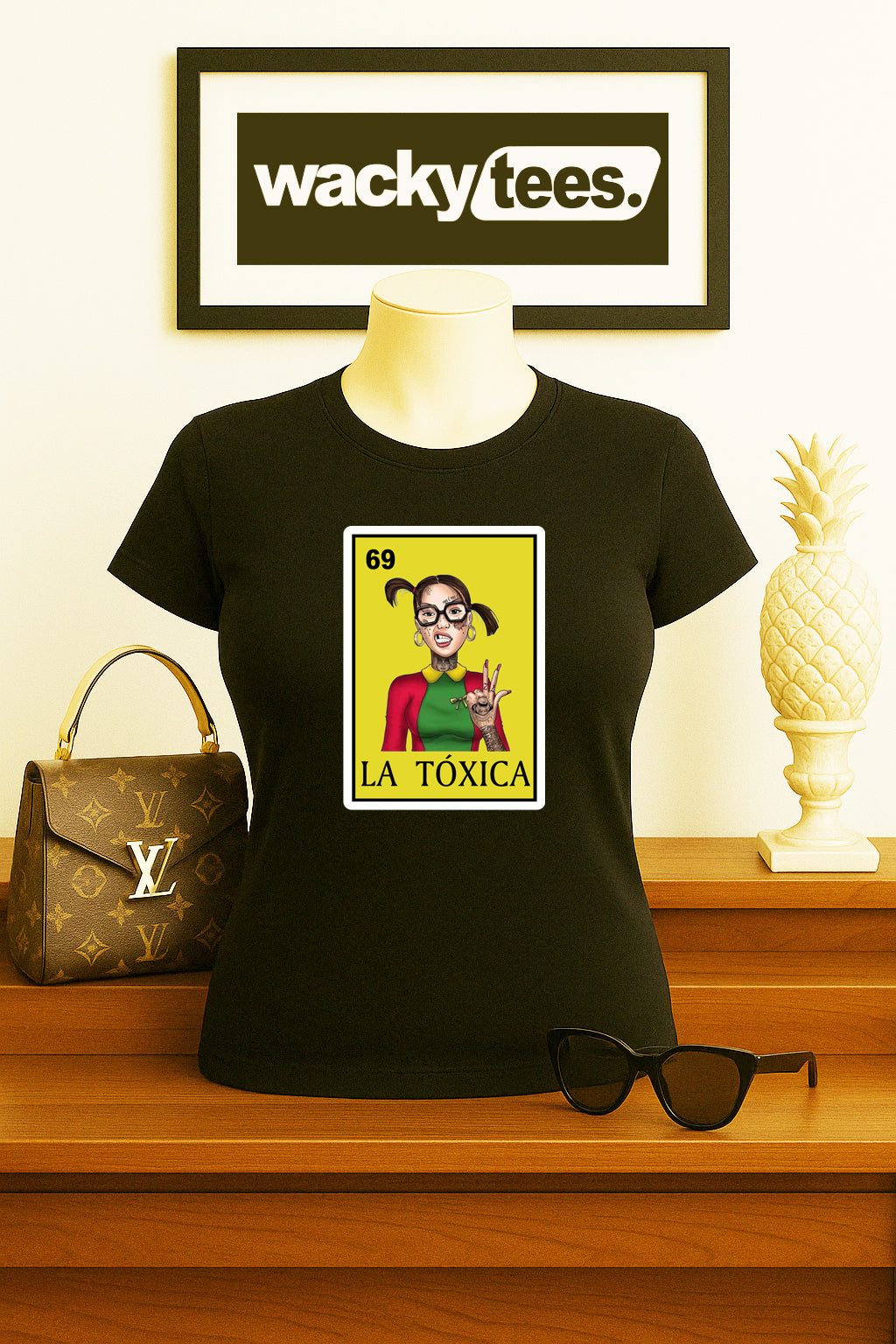 La Toxica Chilindrina Loteria Mexican Bingo Graphic Tee Shirt