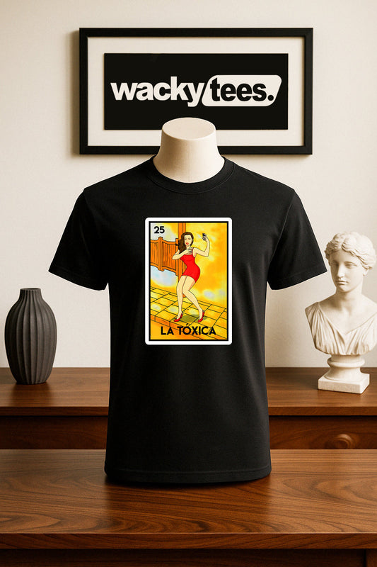 La Toxica Sexy Loteria Toxic Woman Mexican Bingo Graphic Tee Shirt