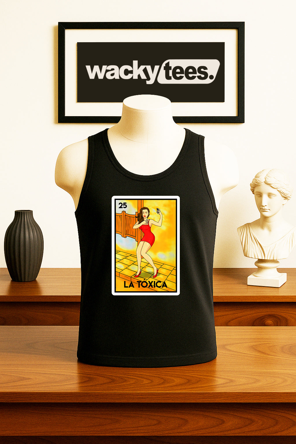 La Toxica Sexy Loteria Toxic Woman Mexican Bingo Graphic Tee Shirt