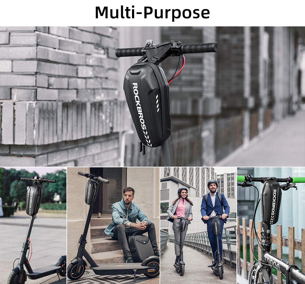 ROCKBROS Scooter Storage Bag Waterproof EVA Hard Shell Handlebar Bag for Scooters  Folding Bikes