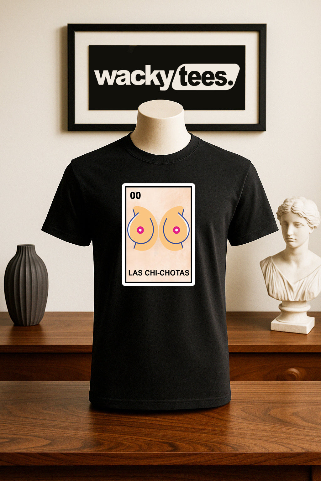 Las Chi Chotas Loteria The Big Boobs Mexican Bingo Graphic Tee Shirt