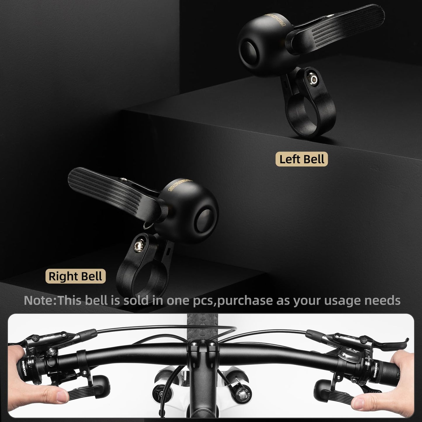 ROCKBROS Copper Alloy Bike Bell Clear Loud 100dB Sound, Sturdy Bell for Handlebars