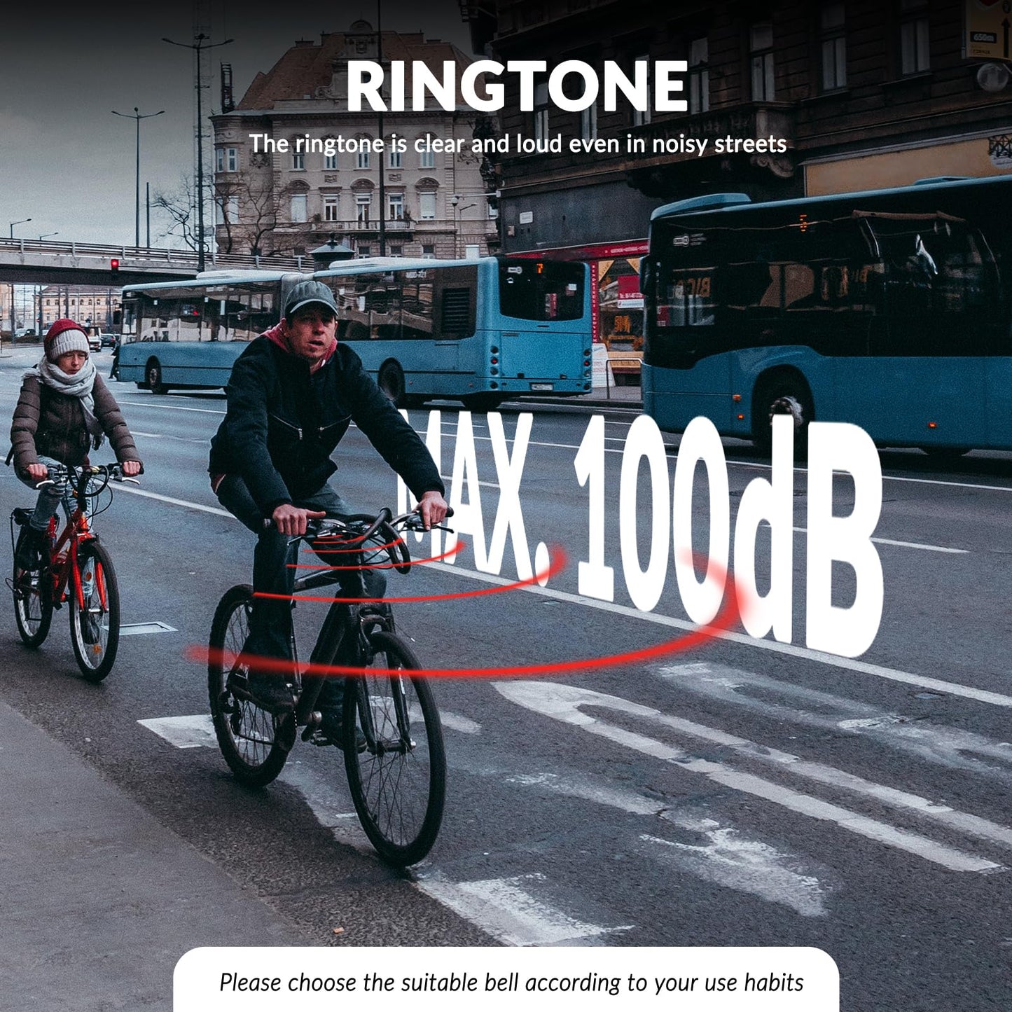 ROCKBROS Copper Alloy Bike Bell Clear Loud 100dB Sound, Sturdy Bell for Handlebars