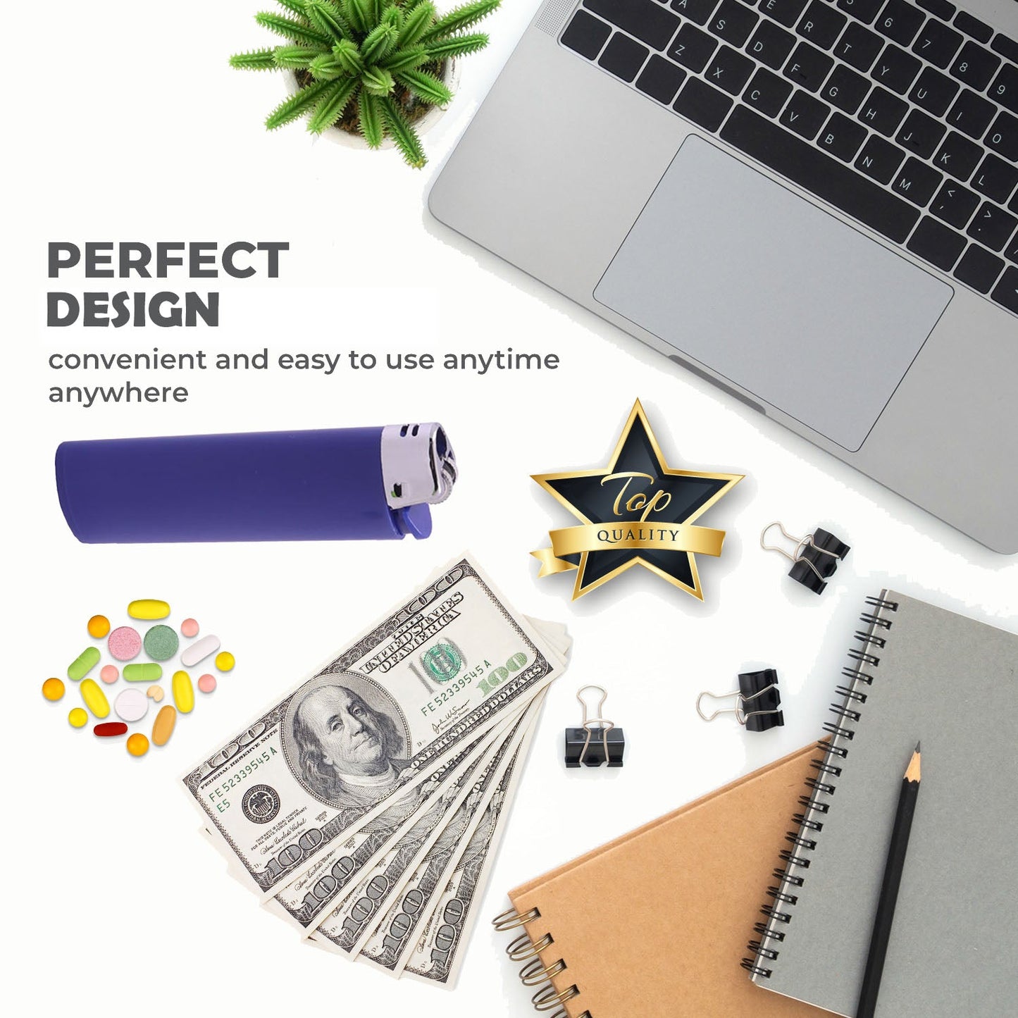 Fake Lighter Diversion Safe 5X - Realistic looking Lighter with a Secret Compartment to Stash valuables