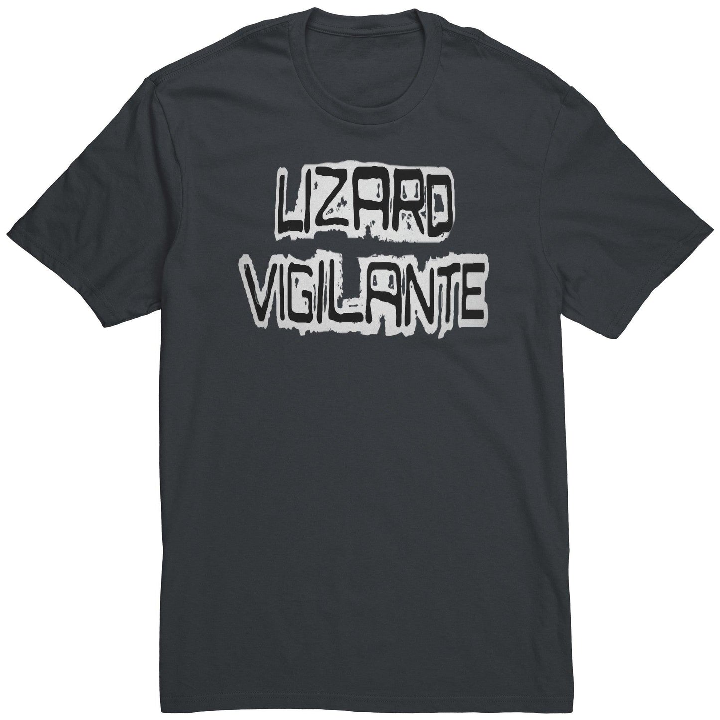 Lizard Vigilante Logoo Black & White on a Color District Mens Shirt - Badasss! - Lizard Vigilante