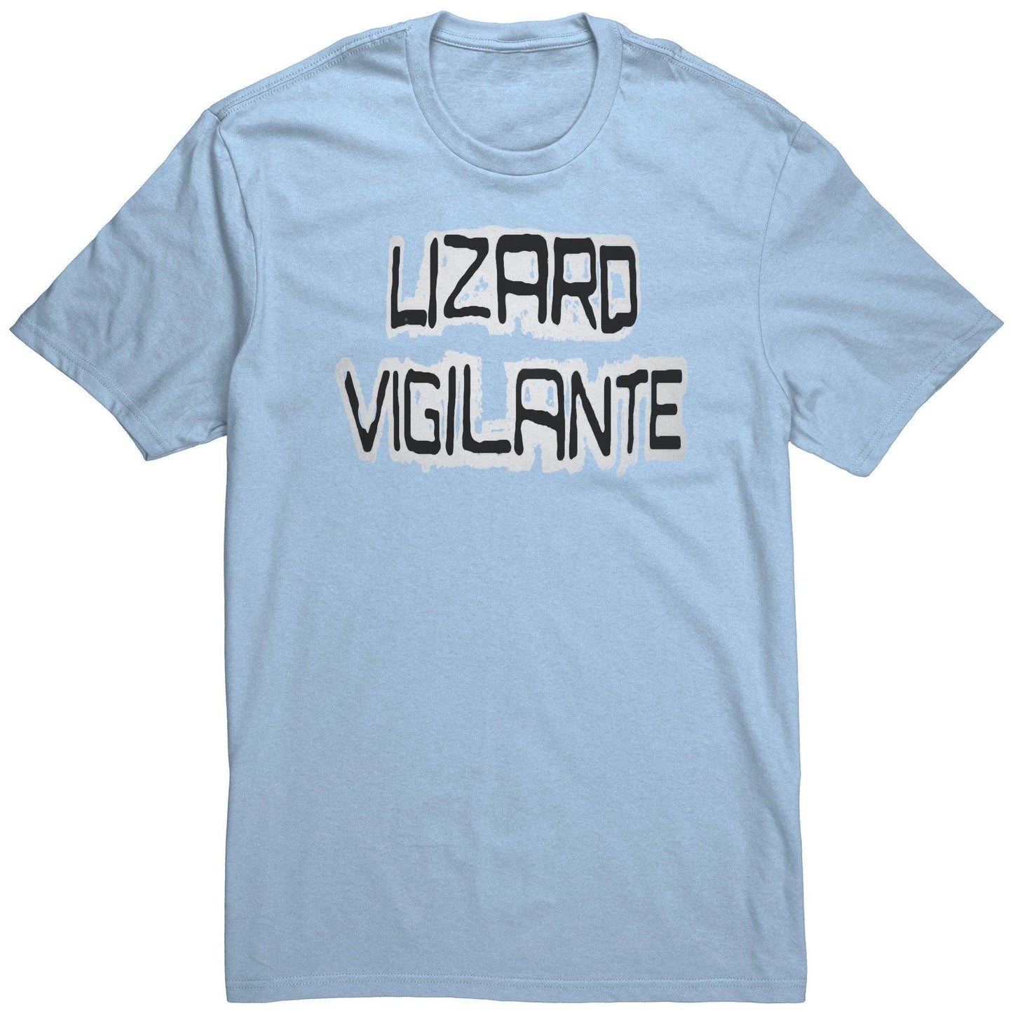 Lizard Vigilante Logoo Black & White on a Color District Mens Shirt - Badasss! - Lizard Vigilante