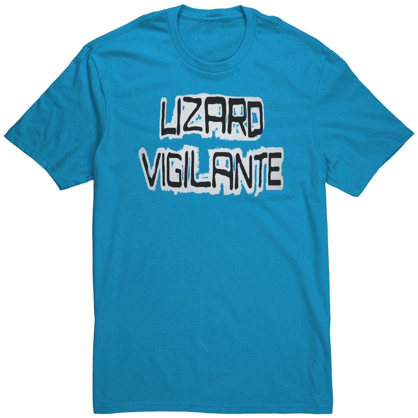 Lizard Vigilante Logoo Black & White on a Color District Mens Shirt - Badasss! - Lizard Vigilante