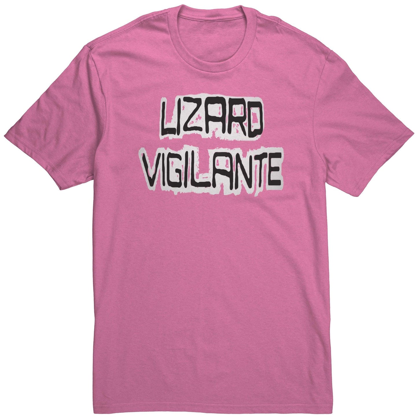 Lizard Vigilante Logoo Black & White on a Color District Mens Shirt - Badasss! - Lizard Vigilante