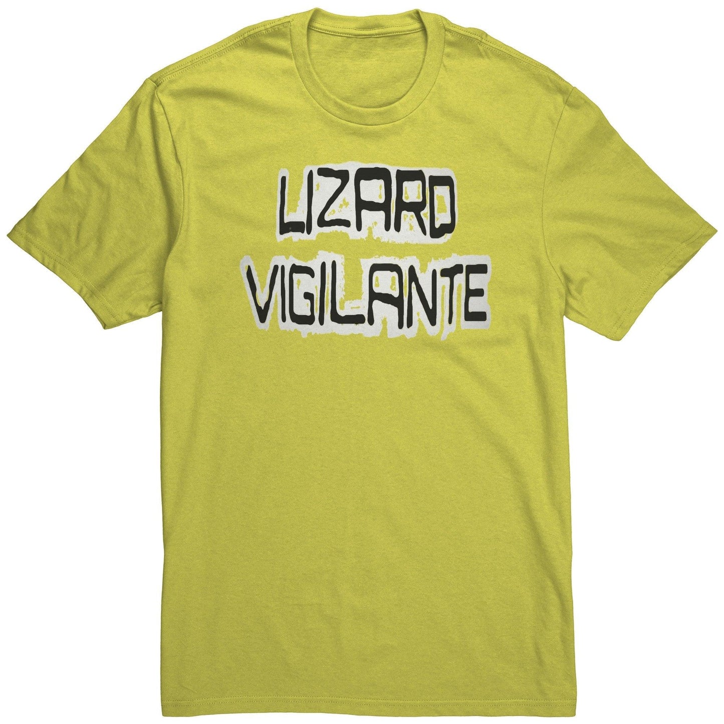 Lizard Vigilante Logoo Black & White on a Color District Mens Shirt - Badasss! - Lizard Vigilante