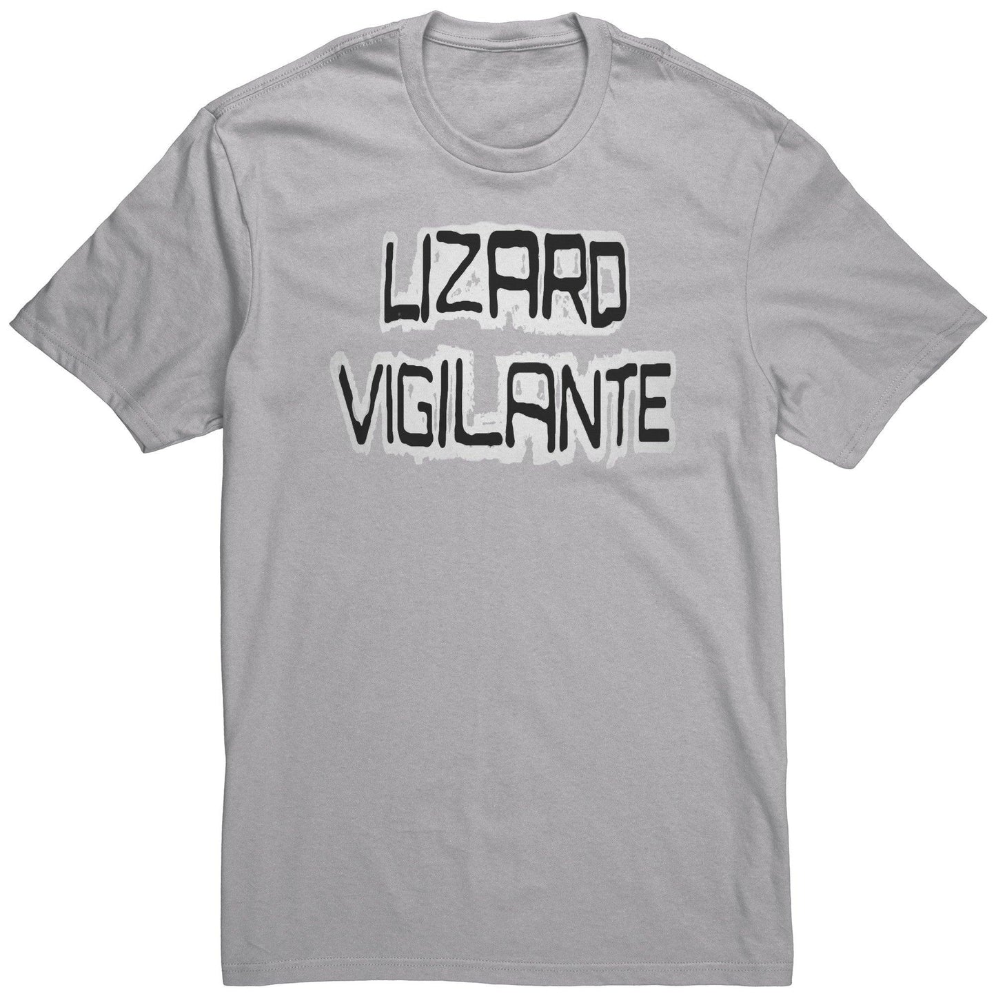 Lizard Vigilante Logoo Black & White on a Color District Mens Shirt - Badasss! - Lizard Vigilante