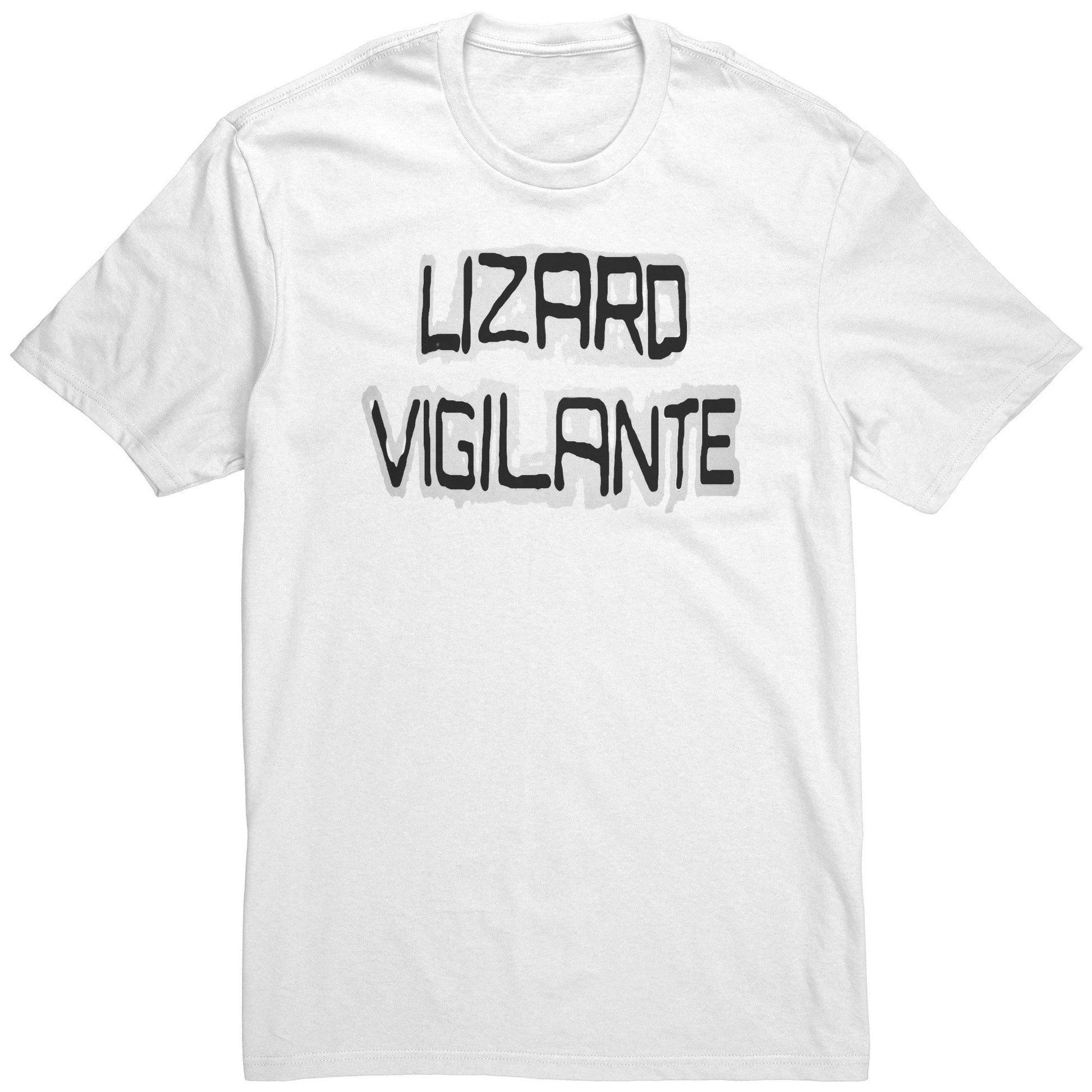 Lizard Vigilante Logoo Black & White on a Color District Mens Shirt - Badasss! - Lizard Vigilante