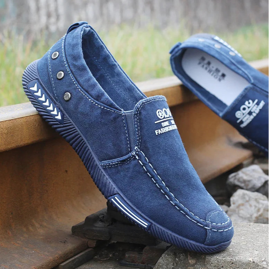 Luxury Designer Men's Canvas Shoes Slip on Casual Shoes Denim Male Loafers Soft Driving Moccasin Outdoor Breathable Men Sneakers - Premium  from Lizard Vigilante - Just $20.99! Shop now at Lizard Vigilante