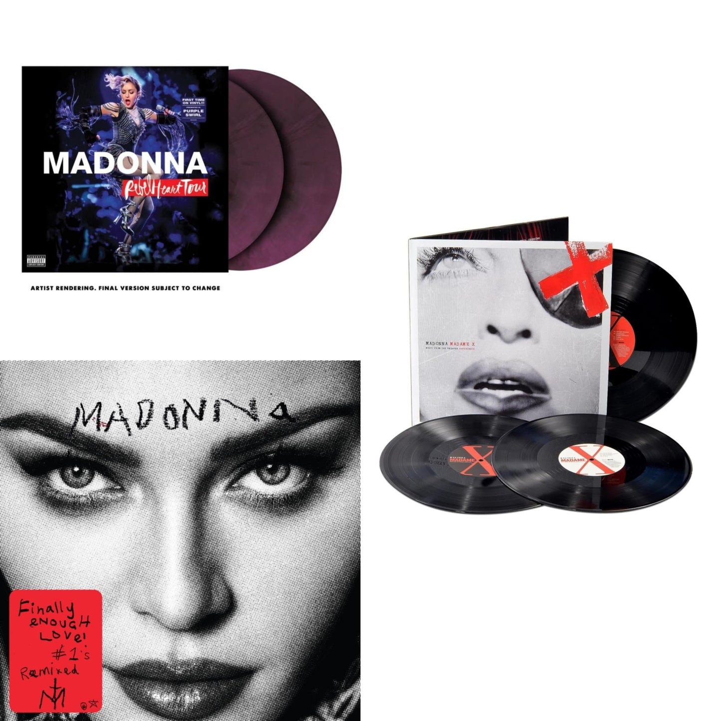 Rebel Heart Tour (X) (Purple Galaxy Swirl Vinyl/2LP) & Madame X (Live) (3LP) & Finally Enough Love (2LP)