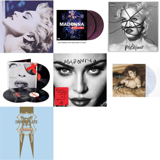 True Blue (180G) & Rebel Heart Tour (X) (Purple Galaxy Swirl Vinyl/2LP) & Rebel Heart & Madame X (Live) (3LP) & Finally Enough Love (2LP) & Like A Virgin & Immaculate Collection (2LP)