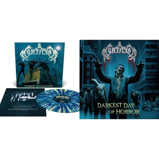 Zombie Apocalypse (Sea Blue With White, Bone White & Gold Splatter LP Vinyl) & Darkest Day Of Horror (Sea Blue With Splatter  LP Vinyl)
