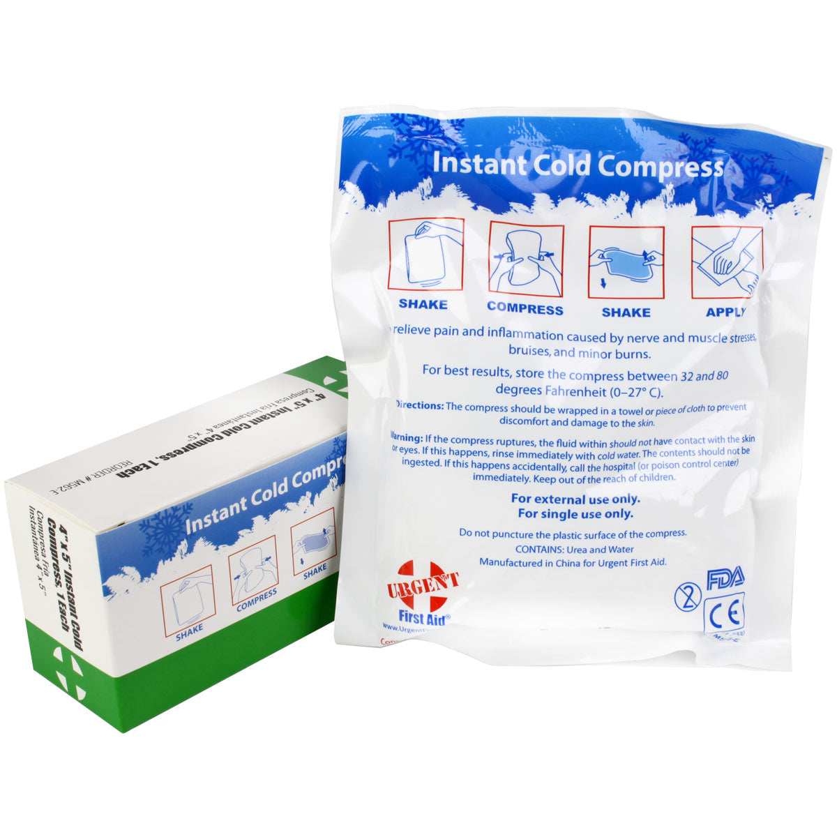 Instant Cold Compress, Boxed 4"x5" - 50 Per Case
