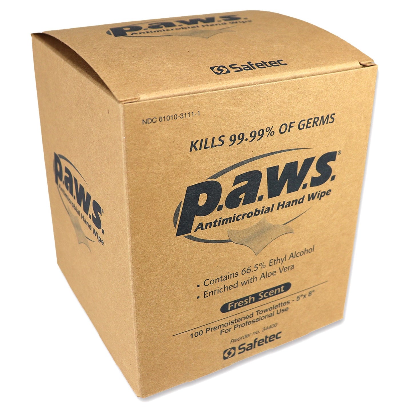 5"x8" Personal Antimicrobial (Kills Germs) Wipes, 100 per box