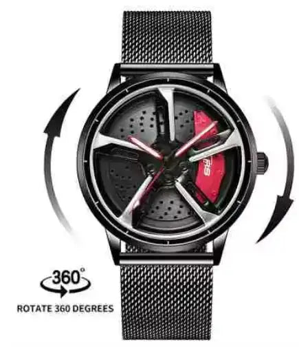 3D Spinning Mens Watches Car Rim