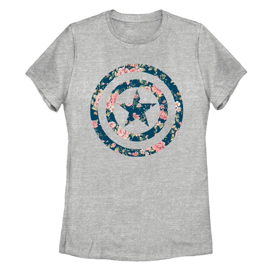 Marvel Captain Floral Womens T Shirt