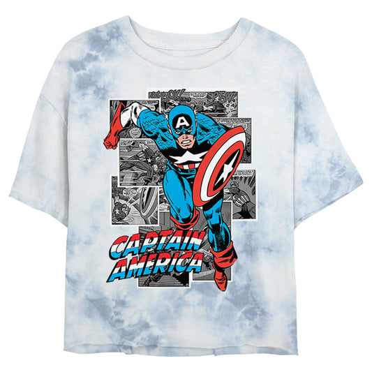 Marvel Comic Cap Bombard Junior's Tie-Dye T Shirt