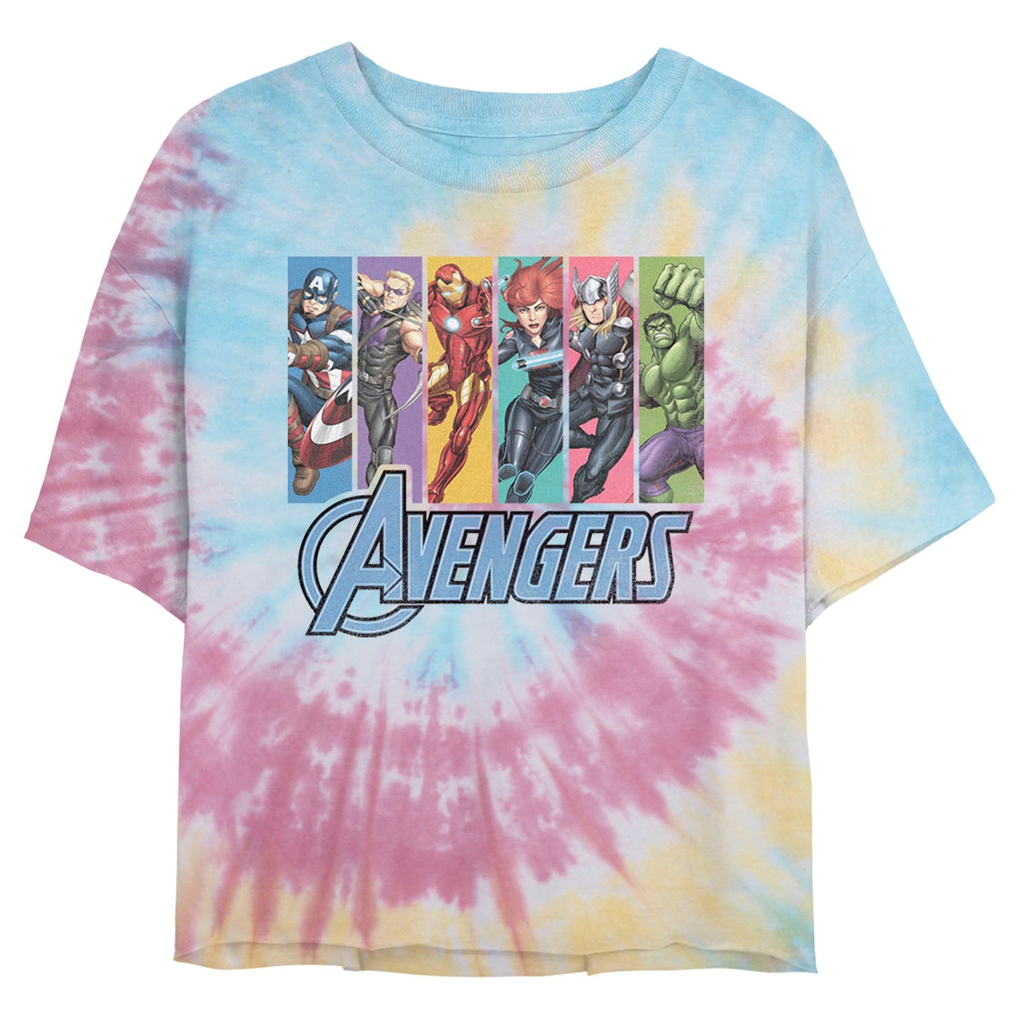 Marvel Avengers Unite Tie-Dye Swirl Junior's  T  Shirt