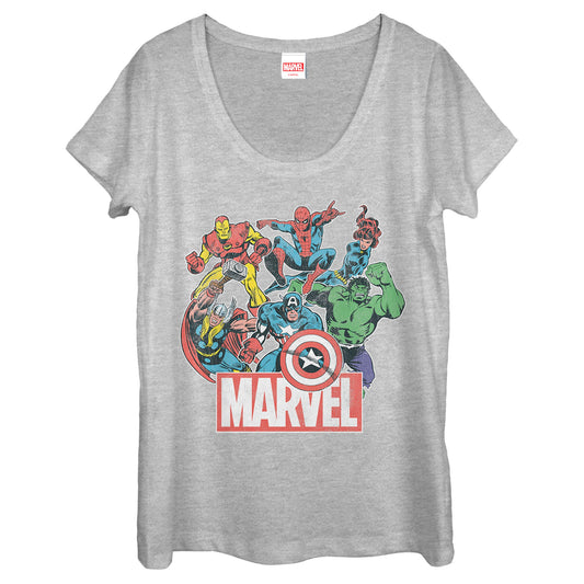 Marvel Heroes of Today Scoop Neck Womens T Shirt
