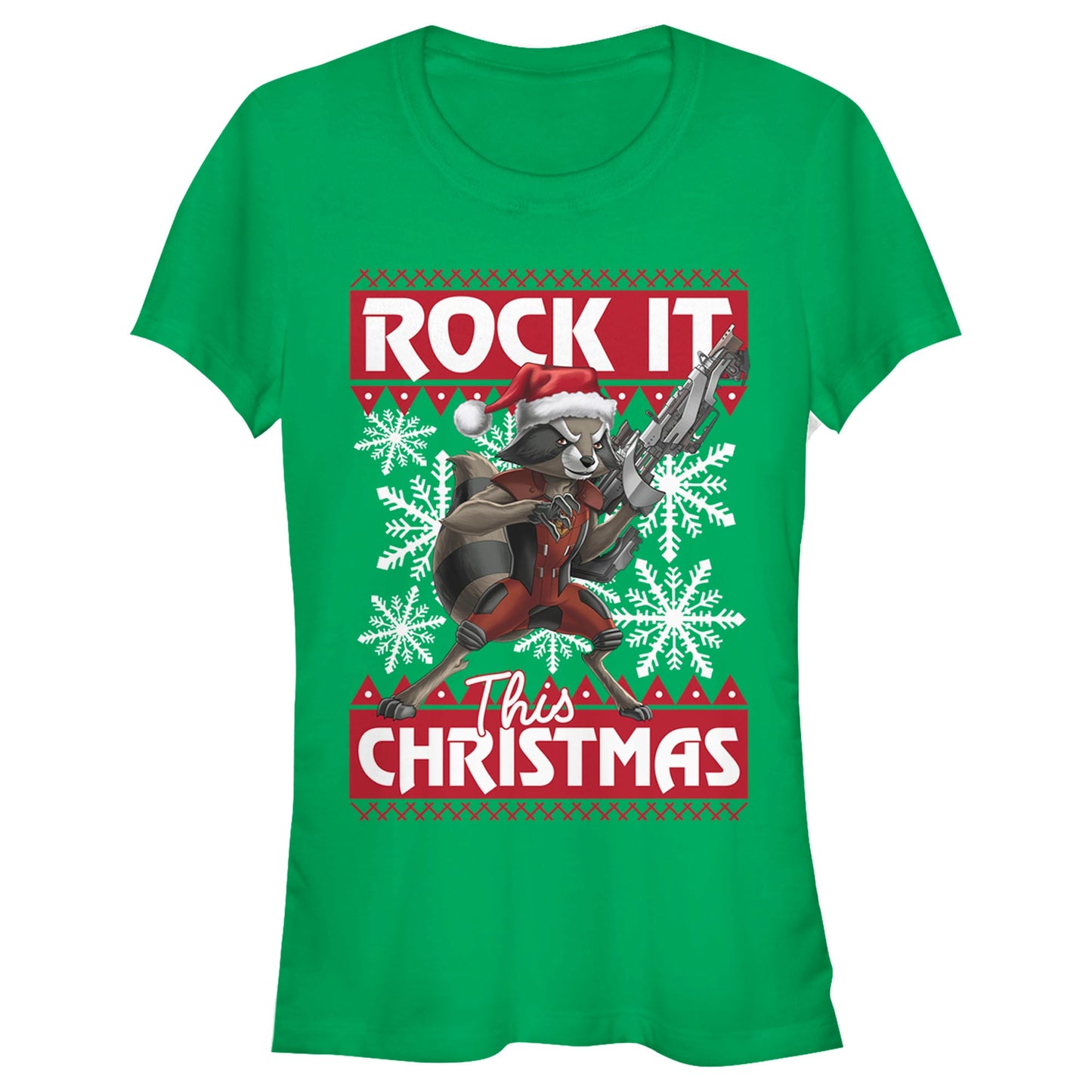 Marvel Rocket Xmas Junior's Womens T Shirt
