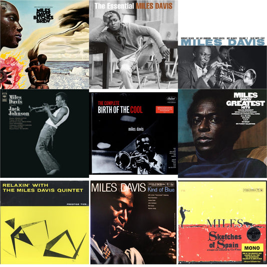 Miles Davis - Relaxin With The Miles Davis Quintet & Bitches Brew (2LP/140G) & Tribute To Jack Johnson (140G/Dl Insert) & Volume 2 (Blue Note Classic LP Vinyl Series) & Complete Birth Of The Cool (2LP) & Sketches Of Spain (Mono) & Kind Of Blue (Mono)