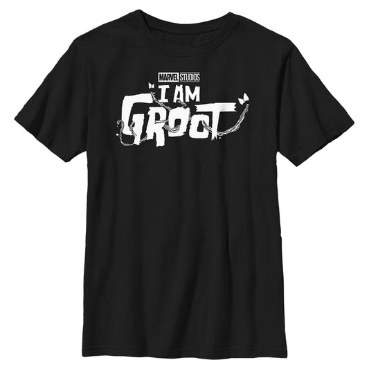 Marvel Groot White Logo Boys Kids  T Shirt