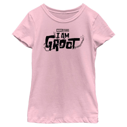 Marvel Groot Black Logo Girls Kids T Shirt