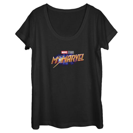 Marvel Ms Logo Scoop Neck Womens T Shirt
