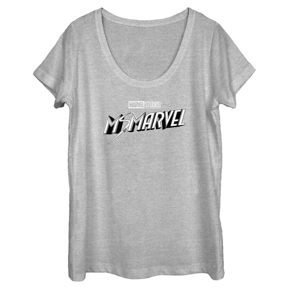 Marvel Black and White Womens Scoop Neck T Shirt