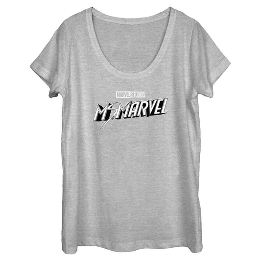 Marvel Black and White Womens Scoop Neck T Shirt
