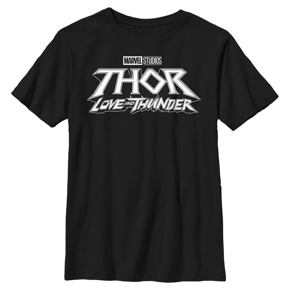 Marvel Black Logo Boys Kids T Shirt