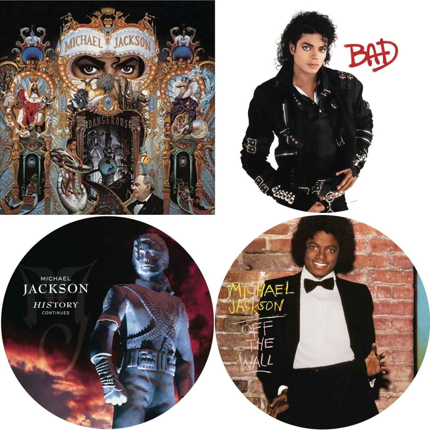 Off The Wall (Picture Disc) & Bad (Picture Disc) & History: Continues (2LP/Picture Disc) & Dangerous (180G/2LP)