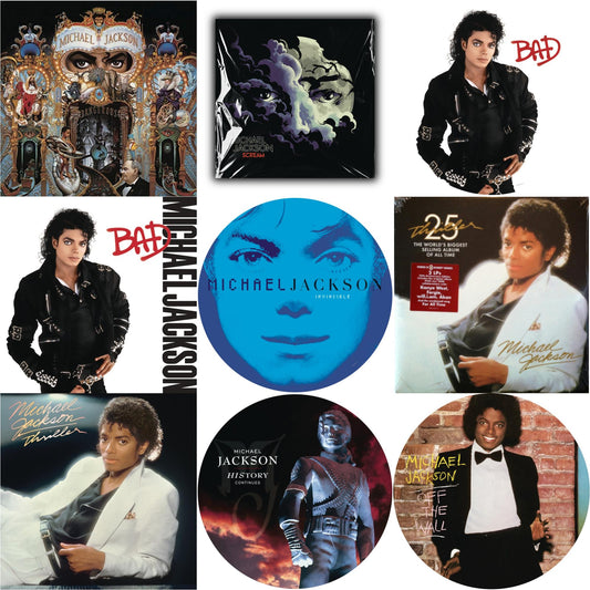 Michael Jackson - Off The Wall (Picture Disc) & Bad (Picture Disc) & History: Continues (2LP/Picture Disc) & Invincible (2LP/Picture Disc) & Thriller (25Th Anniversary Edition/2LP/180G/Gatefold) & Dangerous (180G/2LP) & Thriller (140G/Gatefold) & Bad