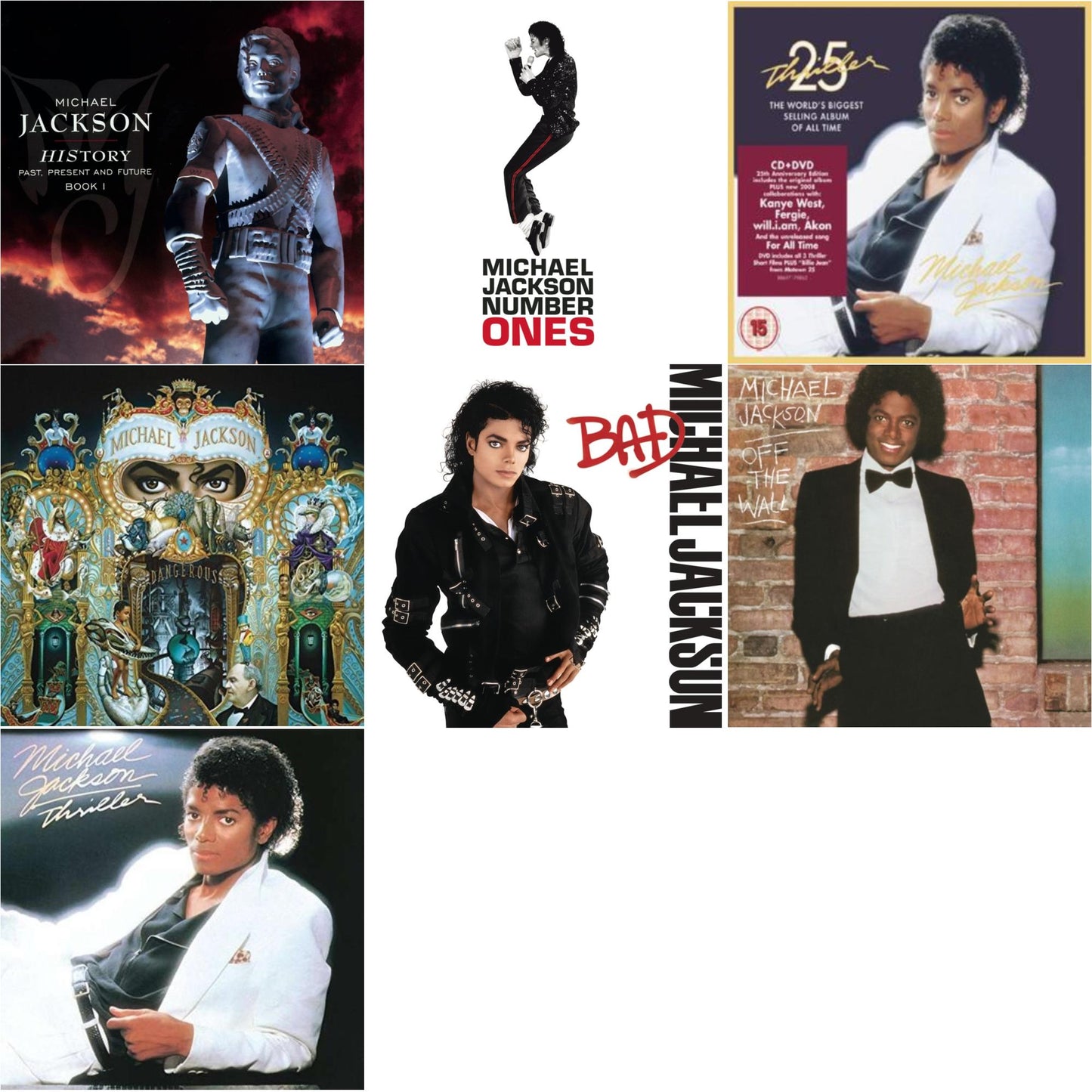 History: Past Present & Future Book 1 & Off The Wall & Bad & Number Ones & Thriller (25Th Anniversary Legacy Edition) & Thriller & Dangerous