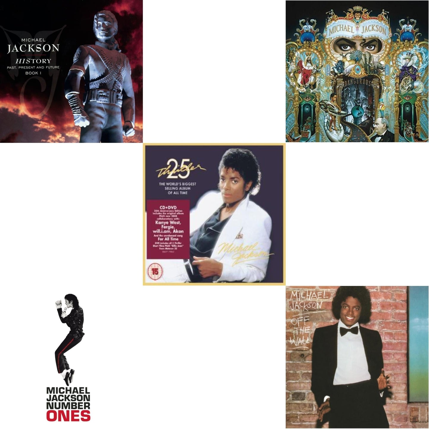 History: Past Present & Future Book 1 & Off The Wall & Number Ones & Thriller (25Th Anniversary Legacy Edition) & Dangerous