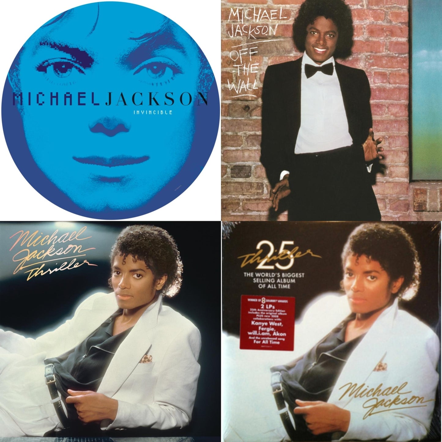 Invincible (2LP/Picture Disc) & Thriller (25Th Anniversary Edition/2LP/180G/Gatefold) & Thriller (140G/Gatefold) & Off The Wall (140G/Gatefold)