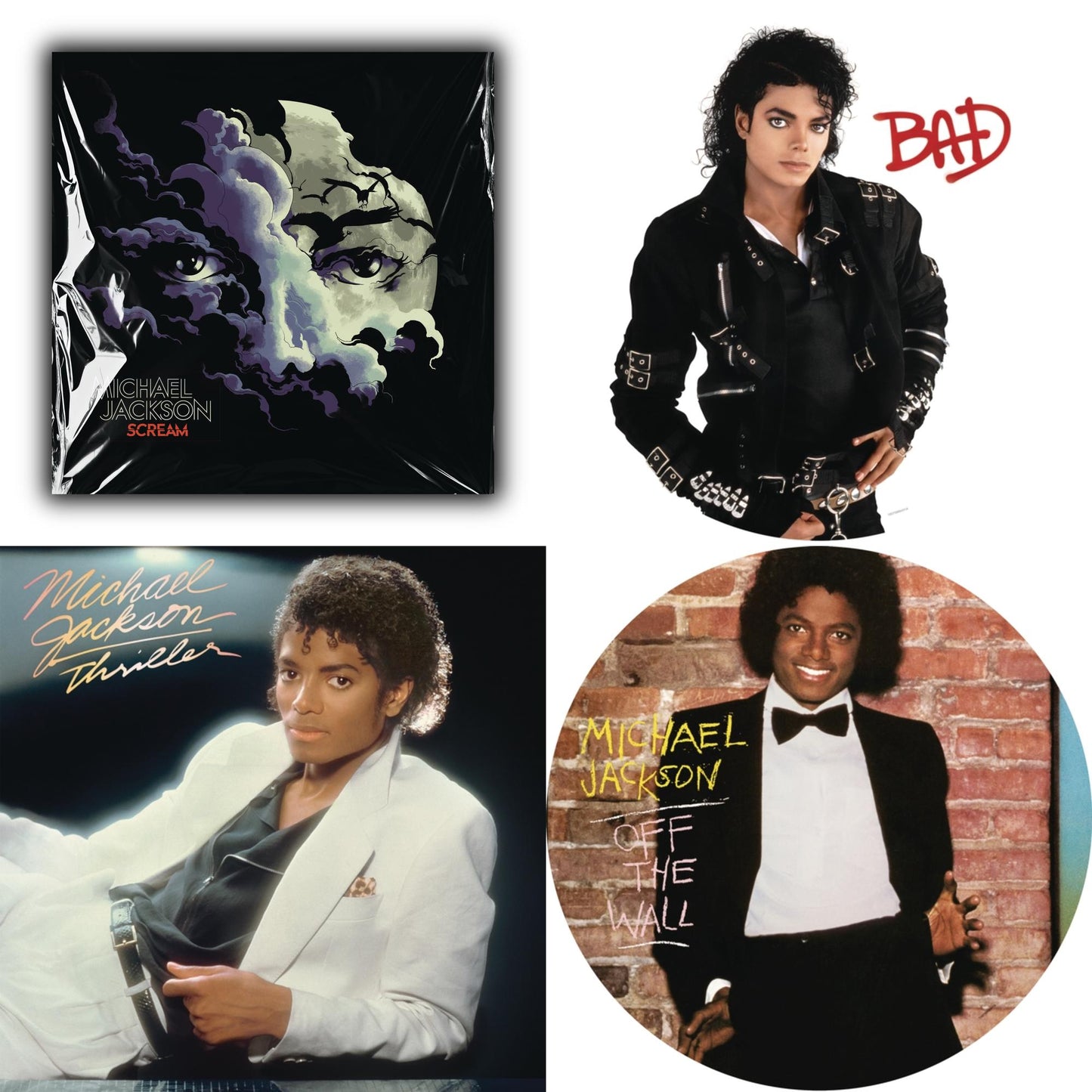 Off The Wall (Picture Disc) & Bad (Picture Disc) & Thriller (140G/Gatefold) & Michael Jackson - Scream (2LP) (New LP Vinyl)