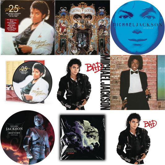 Michael Jackson - Bad (Picture Disc) & History: Continues (2LP/Picture Disc) & Invincible (2LP/Picture Disc) & Thriller (25Th Anniversary Edition/2LP/180G/Gatefold) & Thriller (Picture Disc) & Dangerous (180G/2LP) & Bad (140G/Gatefold) & Off The Wall