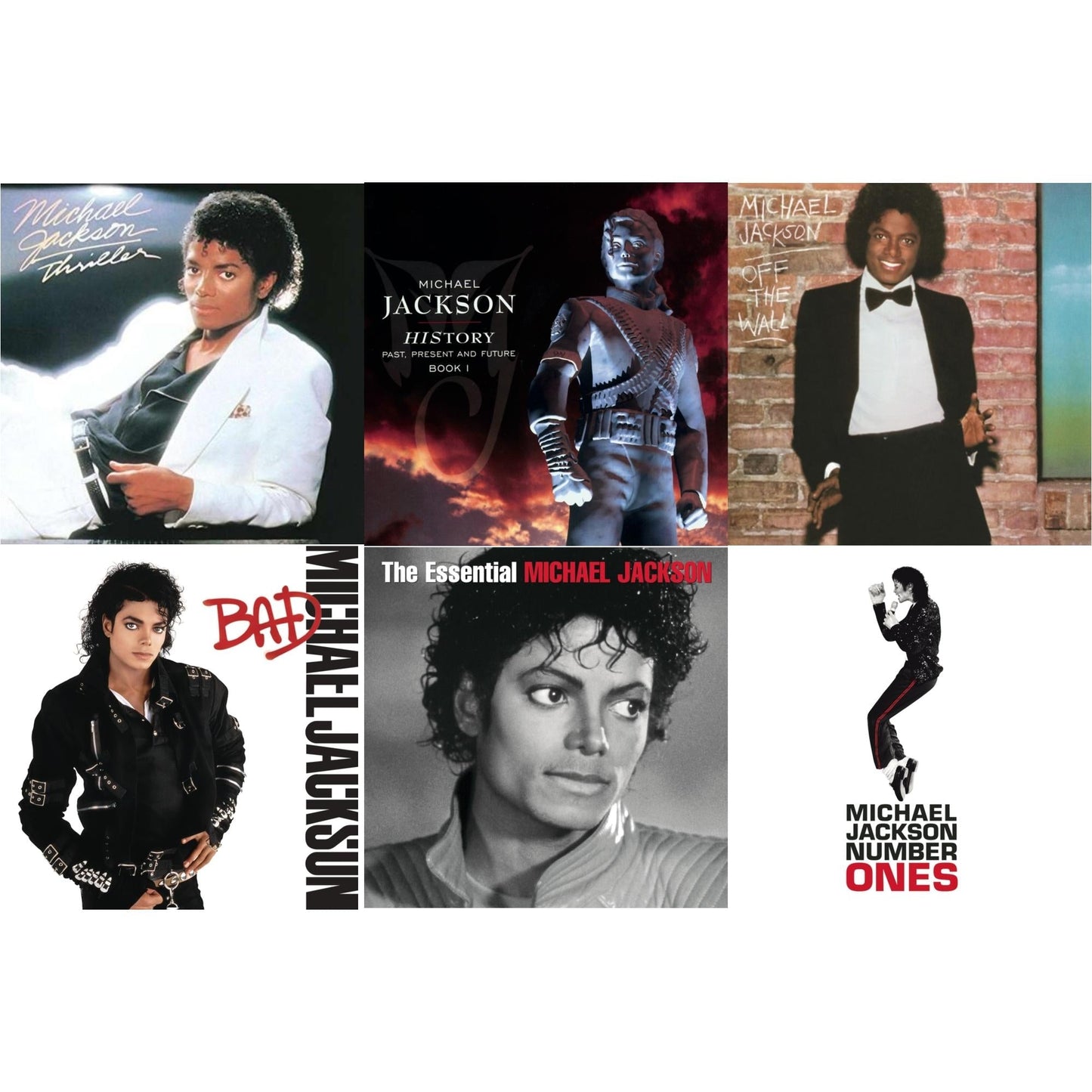 History: Past Present & Future Book 1 & Off The Wall & Bad & Number Ones & Essential Michael Jackson & Thriller