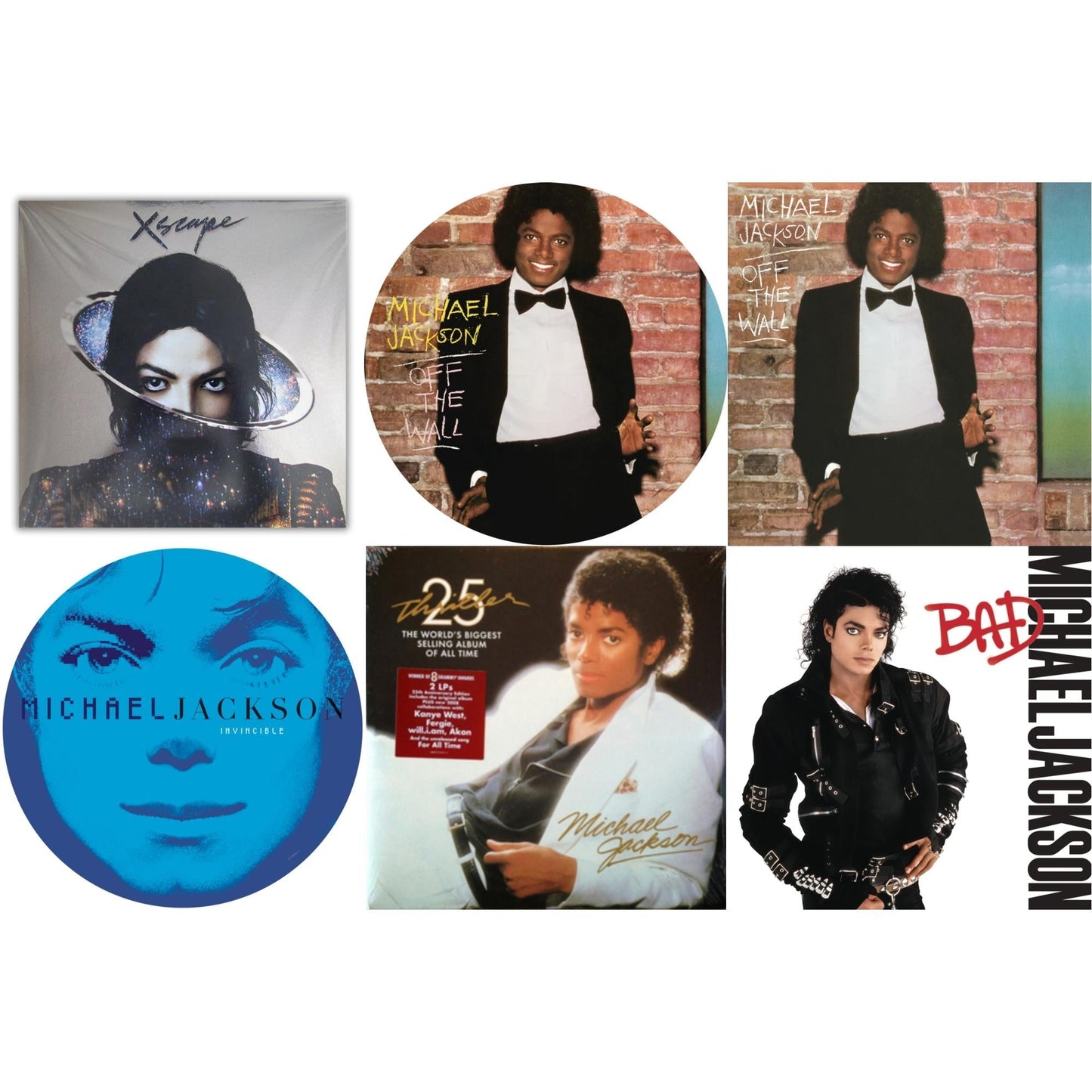Off The Wall (Picture Disc) & Invincible (2LP/Picture Disc) & Thriller (25Th Anniversary Edition/2LP/180G/Gatefold) & Xscape & Bad (140G/Gatefold) & Off The Wall (140G/Gatefold)
