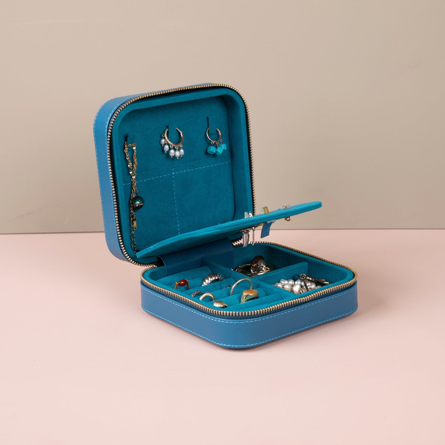 Luxury Travel Jewelry Box – Blue - Palermo