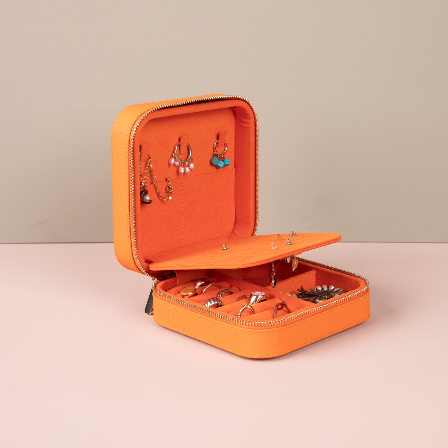 Luxury Travel Jewelry Box – Orange - Palermo